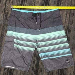 Used O'Neill Men's Board Shorts Blue/Green Size 32